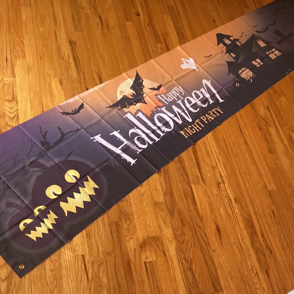 One Happy Halloween Night Party Banner Only 20 x 117 New Without Tag